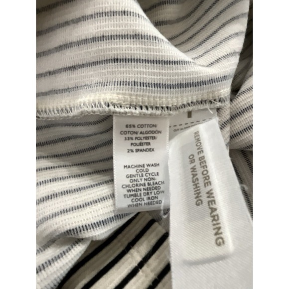 Loft Ivory & Black Striped Dress Knee Length Sleeveless Casual Women Size 12 - Picture 9 of 9